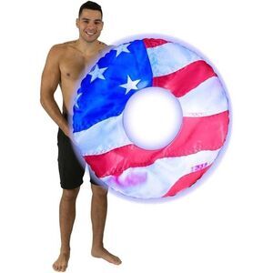 PoolCandy US2542USL Pool Tube Multi Stars & Stripes Illuminated Inflatable DSG3